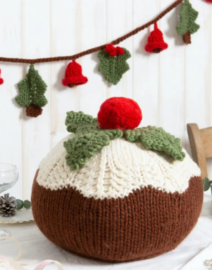 Christmas Pudding & Garland Knitting Kit, Wool Couture