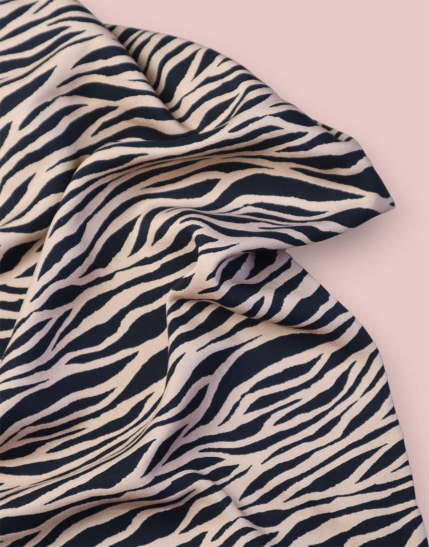 Dune & Black Zebra EcoVero Viscose Twill Fabric, Mind the MAKER