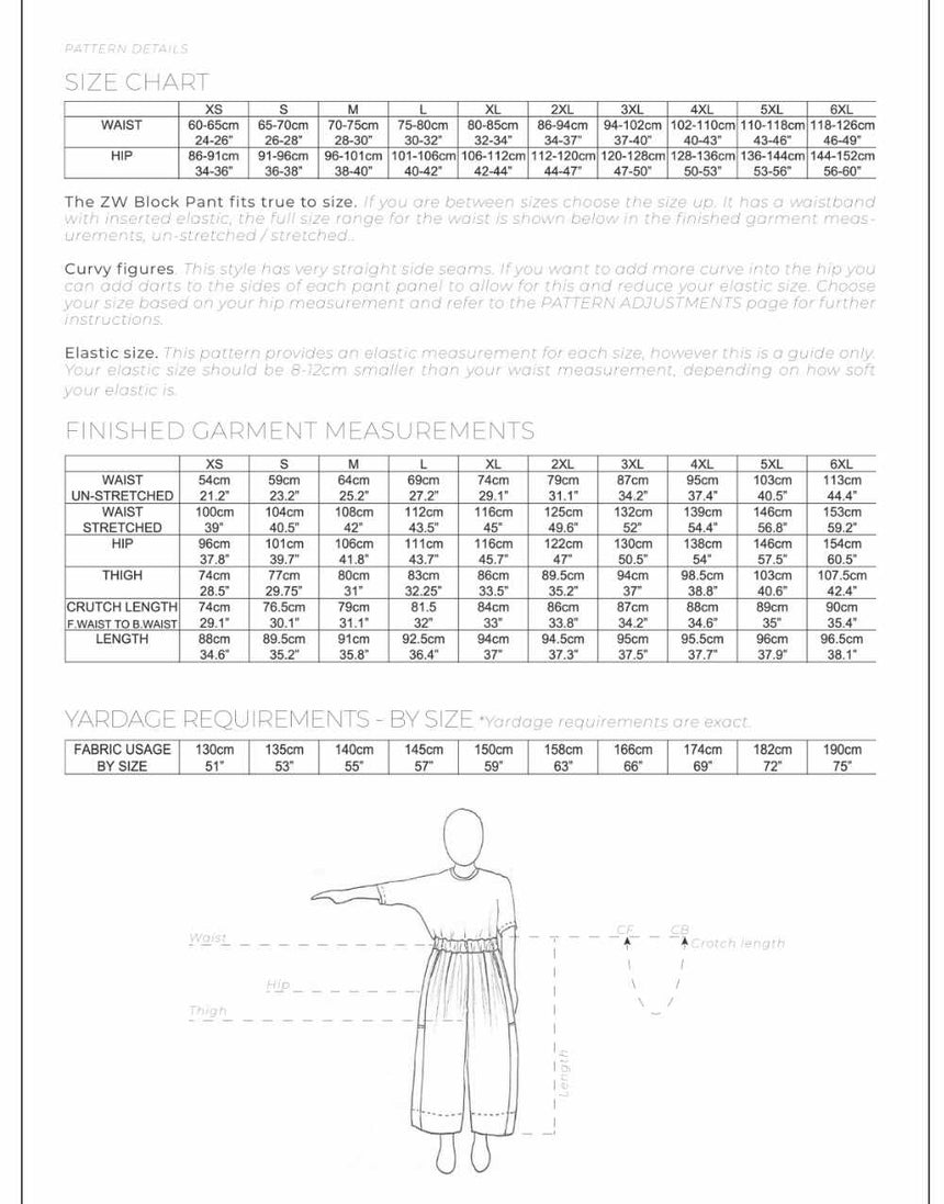 Birgitta Helmersson Trousers & Shorts Block Pants Zero Waste Sewing Pattern PDF, Birgitta Helmersson 15115