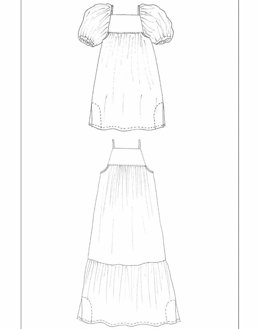 Birgitta Helmersson Dresses Tier Dress Zero Waste Sewing Pattern PDF, Birgitta Helmersson 15114