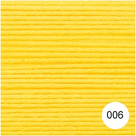 Rico Yarn & Wool 006 Yellow Rico Ricorumi DK Cotton Yarn, 25g All Colours 4050051561582 4050051561582