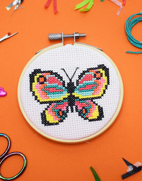 The Make Arcade Cross Stitch Butterfly Mini Cross Stitch Kit, The Make Arcade 10344