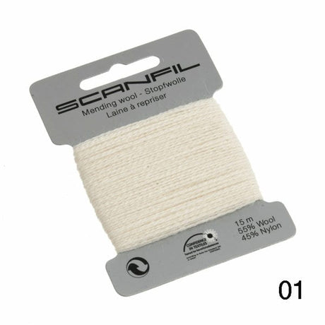 Scanfil Thread 1 - Bridal White Wool Scanfil Mending Thread, Darning Wool, Various Colours 8712102760011 8712102760011