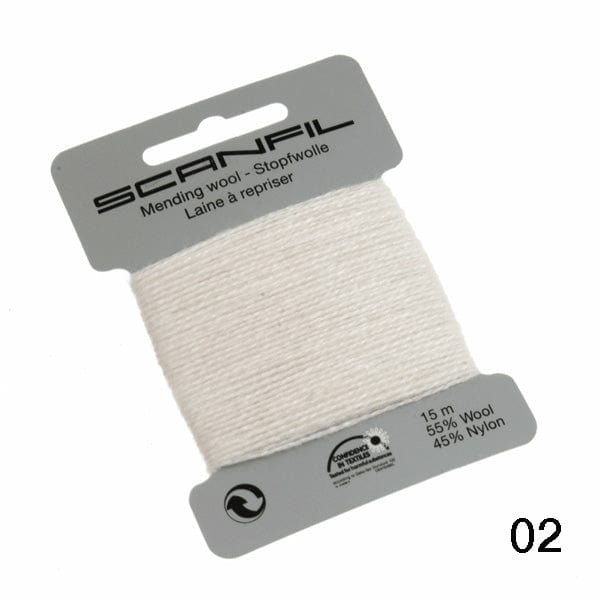 Scanfil Thread 2 - White Wool Scanfil Mending Thread, Darning Wool, Various Colours 8712102760028 8712102760028