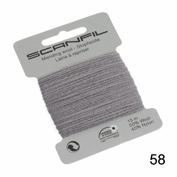 Scanfil Thread 58 - School Grey Wool Scanfil Mending Thread, Darning Wool, Various Colours 8712102760585 8712102760585