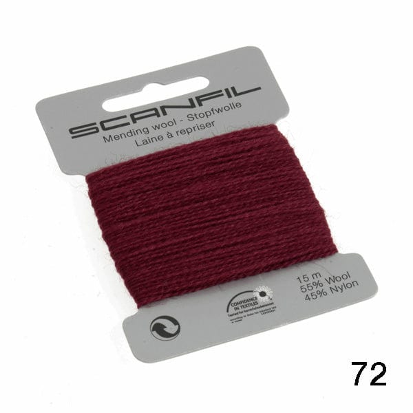 Scanfil Thread 72 - Burgundy Wool Scanfil Mending Thread, Darning Wool, Various Colours 8712102760721 8712102760721