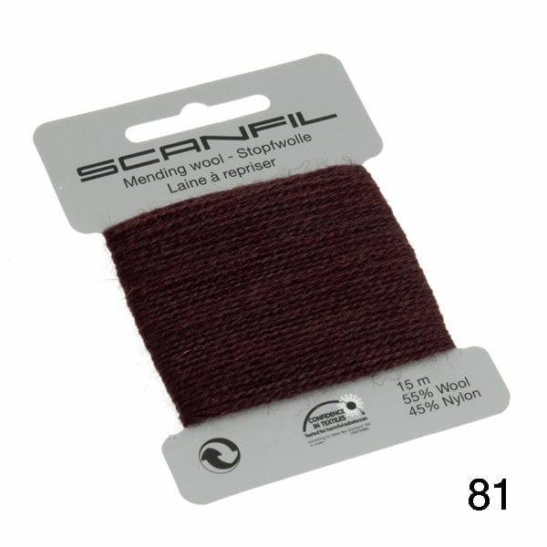 Scanfil Thread 81 - Chocolate Wool Scanfil Mending Thread, Darning Wool, Various Colours 8712102760813 8712102760813