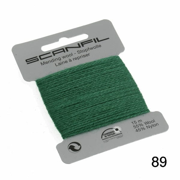 Scanfil Thread 89 - Fed Green Wool Scanfil Mending Thread, Darning Wool, Various Colours 8712102760899 8712102760899