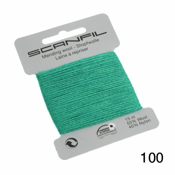 Scanfil Thread 100 - Emerald Wool Scanfil Mending Thread, Darning Wool, Various Colours 8712102761001 8712102761001