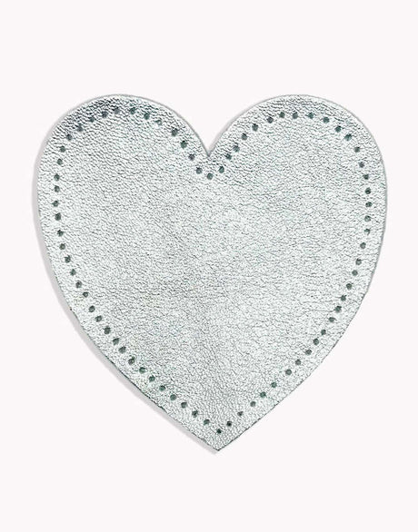 Britney Pompadour Mending Silver Heart Shaped Elbow Patch, Various Colours, Britney Pompadour