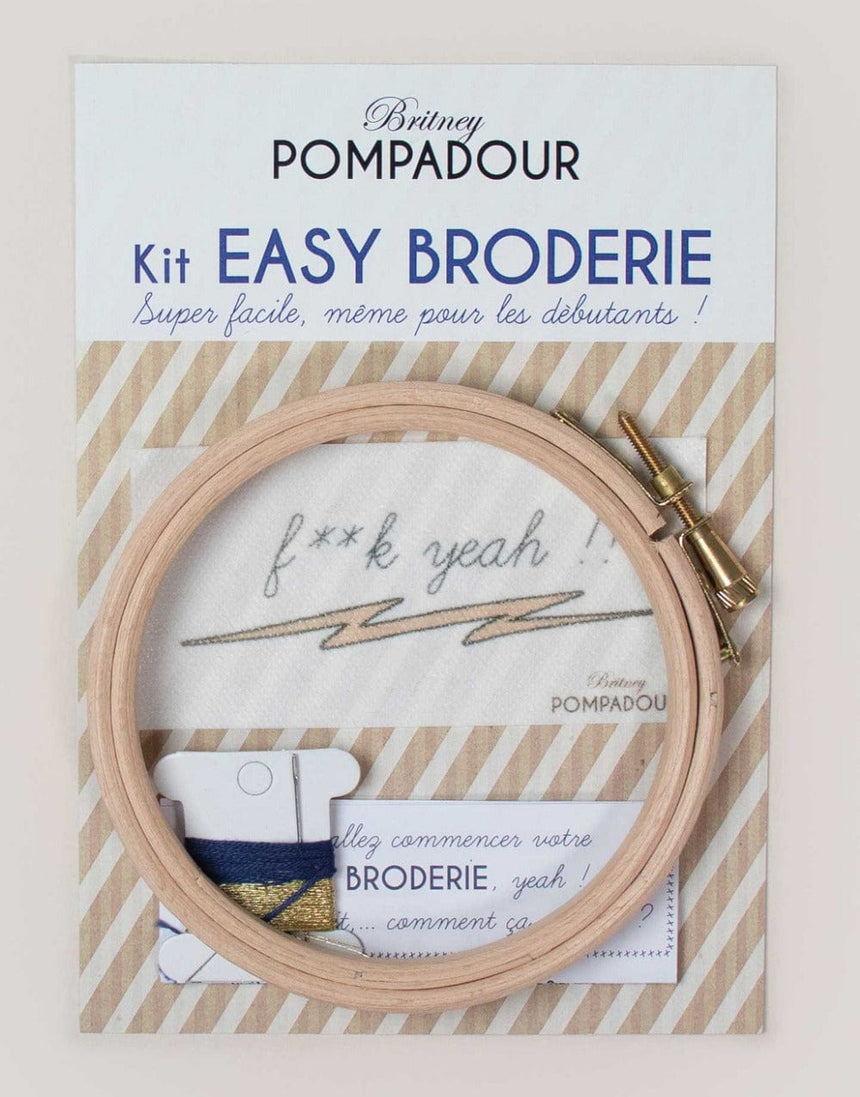 Britney Pompadour Embroidery F**K Yeah Embroidery Kit, Britney Pompadour