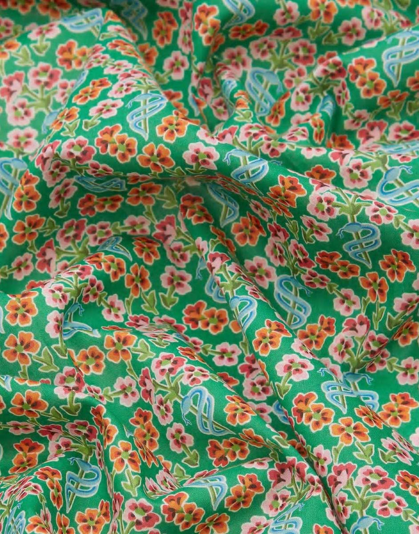 Liberty Fabrics Liberty Fabrics Tana Lawn® SS22: The Wonderful Fantastical Liberty Fabrics Tana Lawn® Floral Serpent C 12564