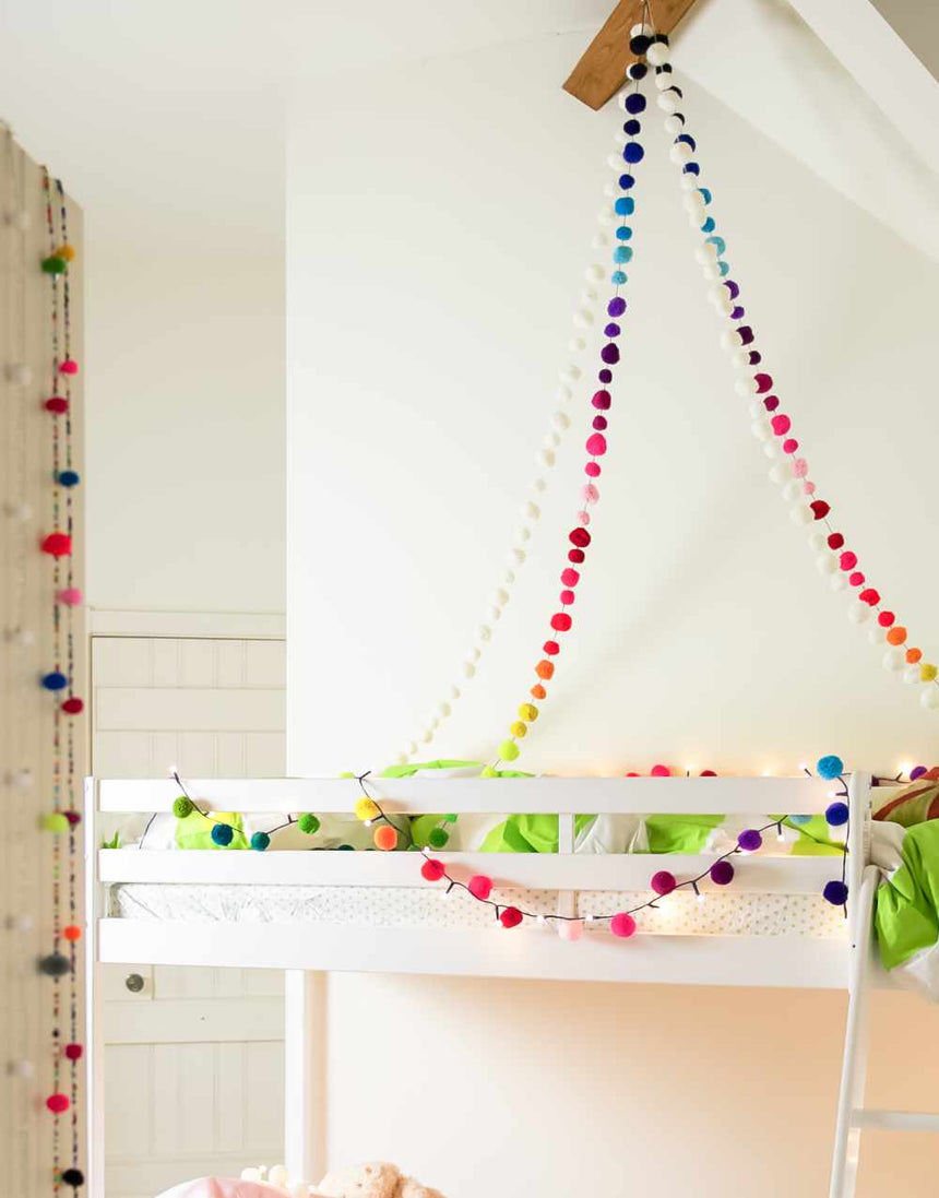 Pom Pom Galore Decoration Rainbow Pom Pom Garland 13813