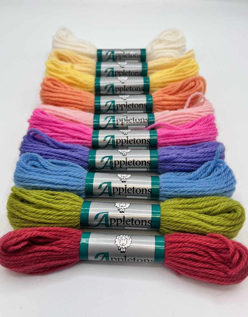 Appletons Thread Spring Colours Tapestry Wool 4 Ply Skeins Set of 10 15542