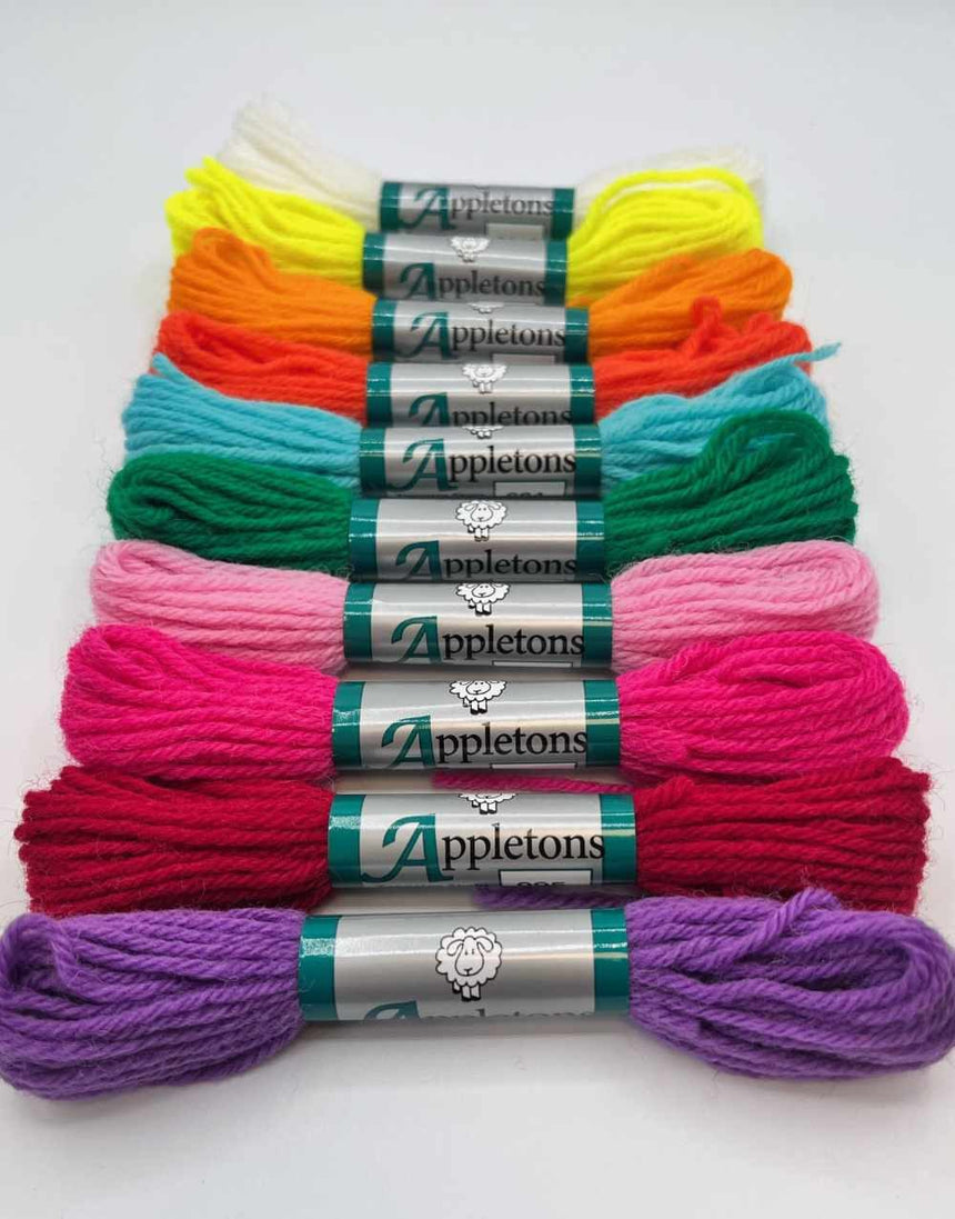 Appletons Thread Summer Colours Tapestry Wool 4 Ply Skeins Set of 10 15543