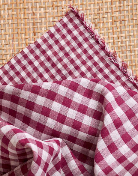 Atelier Brunette Double Gauze Purple / Gingham Dahlia Double Sided Gingham Cotton Double Gauze, Atelier  Brunette 14925