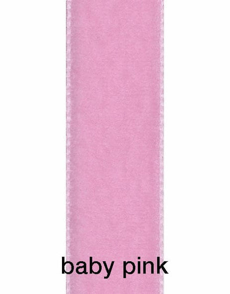 Not Specified Ribbon & Trimming 9598 Baby Pink 22mm Velvet Ribbon 5024264380062 5024264380062