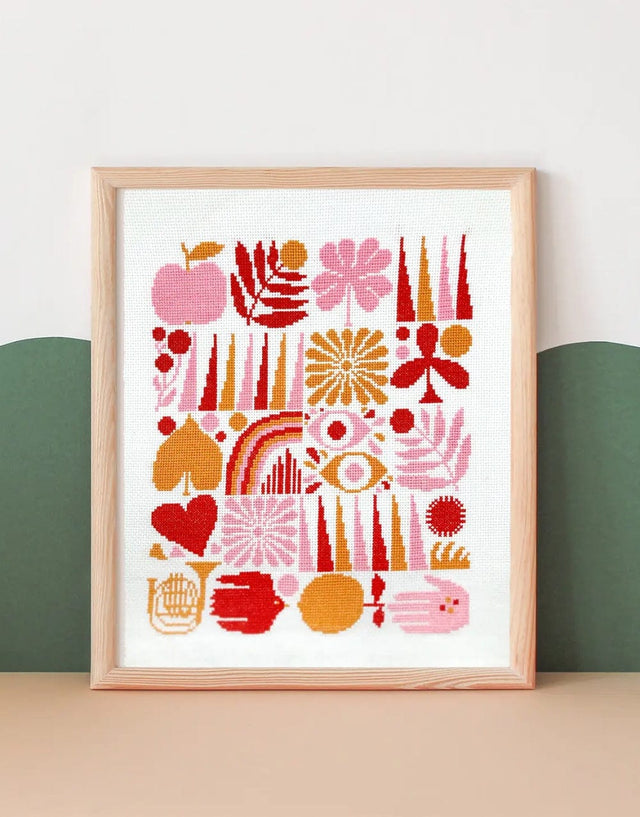 Budgie Goods Cross Stitch Harvest Grid Cross Stitch Kit, Lisa Congdon for Budgiegoods