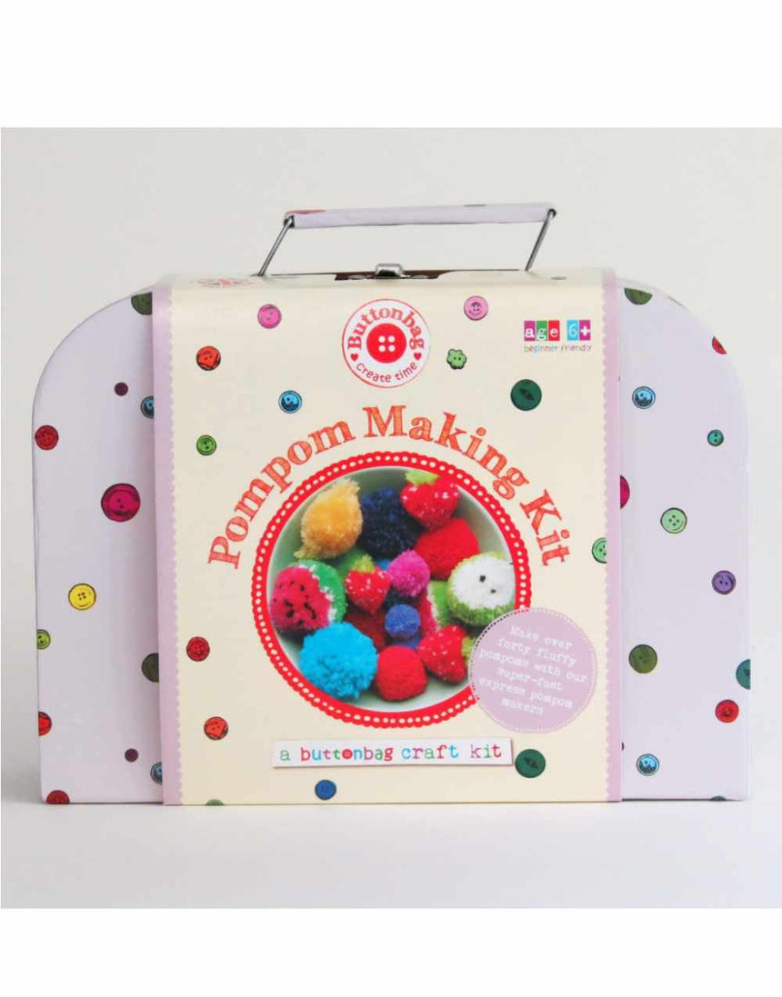 Buttonbag Children's Craft Kits Children's Pom Pom Making Suitcase Kit, Buttonbag 5060304351128 5060304351128