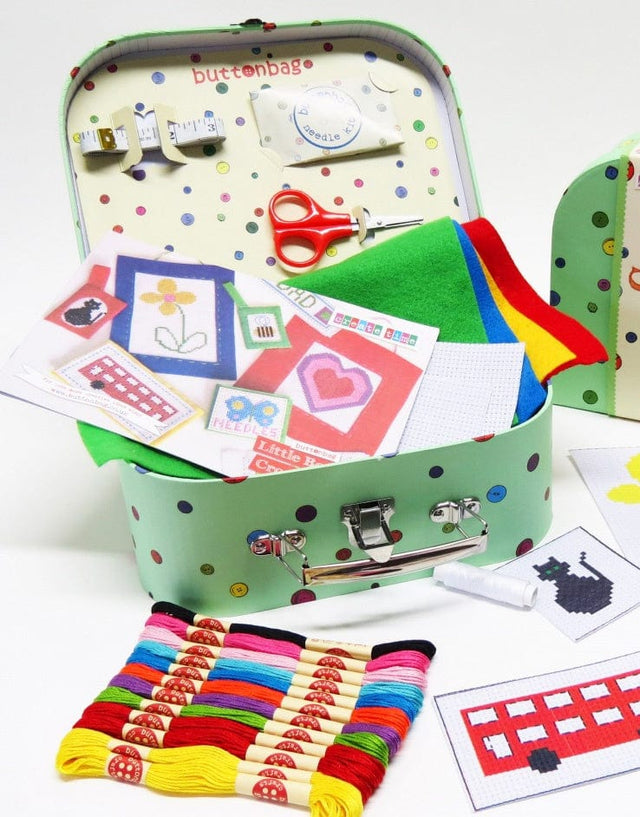 Buttonbag Children's Craft Kits Children's Learn to Cross Stitch Suitcase Kit, Buttonbag 5060304351098 5060304351098