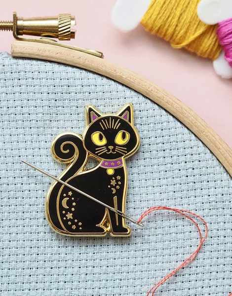 Black Cat Magnetic Needle Minder, Caterpillar Cross Stitch