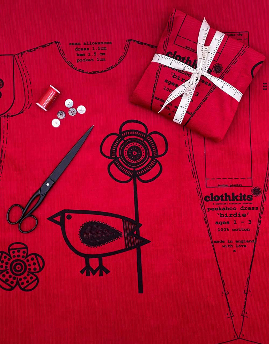 Clothkits Shift Dress Red Birdie Clothkits® Shift Dress Children's Dressmaking Kit