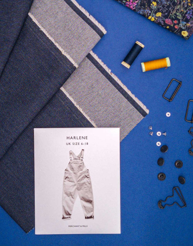 Not Specified Women's Dressmaking Kit Denim Harlene Dungarees Dressmaking Kit, Merchant & Mills