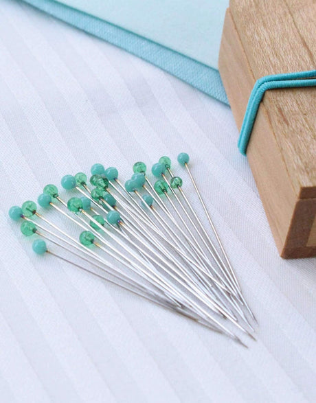 Cohana Pins Green Glass Sewing Pins in a Cherry-Wood Box, Cohana 4972440452083 4972440452083