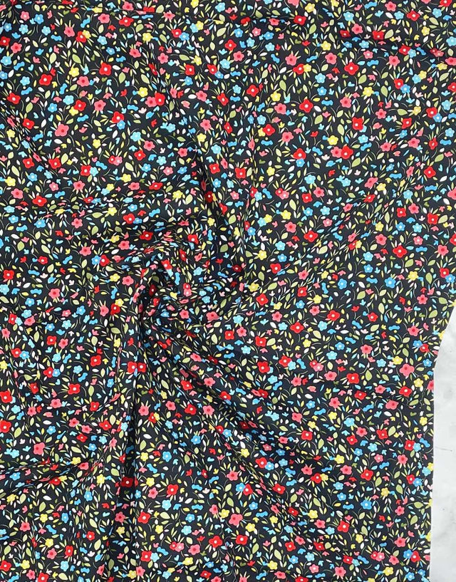 Not Specified Cotton Poplin Multicolour / Floral Black Sophie Floral, Printed Cotton Poplin Fabric 13432