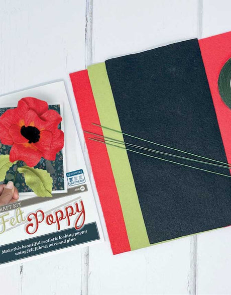 Crafty Kit Co Felt Craft Felt Poppy Craft Kit, Crafty Kit Company 5060347382578 5060347382578