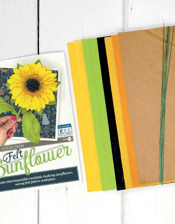 Crafty Kit Co Felt Craft Felt Sunflower Craft Kit, Crafty Kit Company 5060347382837 5060347382837