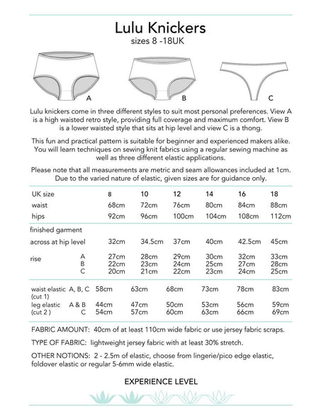 Clothkits Knicker Making Rainbow Knickers, Lulu Knicker Making Kit 14339