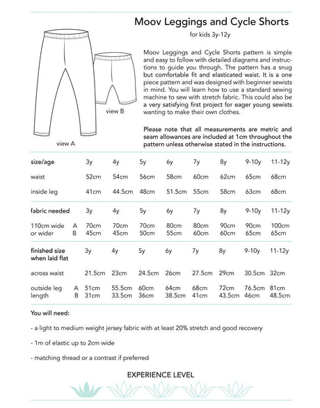 Dhurata Davies Children's Clothing Moov Leggings & Shorts Children's Sewing Pattern by Dhurata Davies 41296930