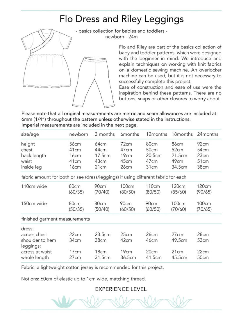 Dhurata Davies Children's Clothing Flo Dress & Riley Leggings Sewing Pattern for Babies, Dhurata Davies 63194146