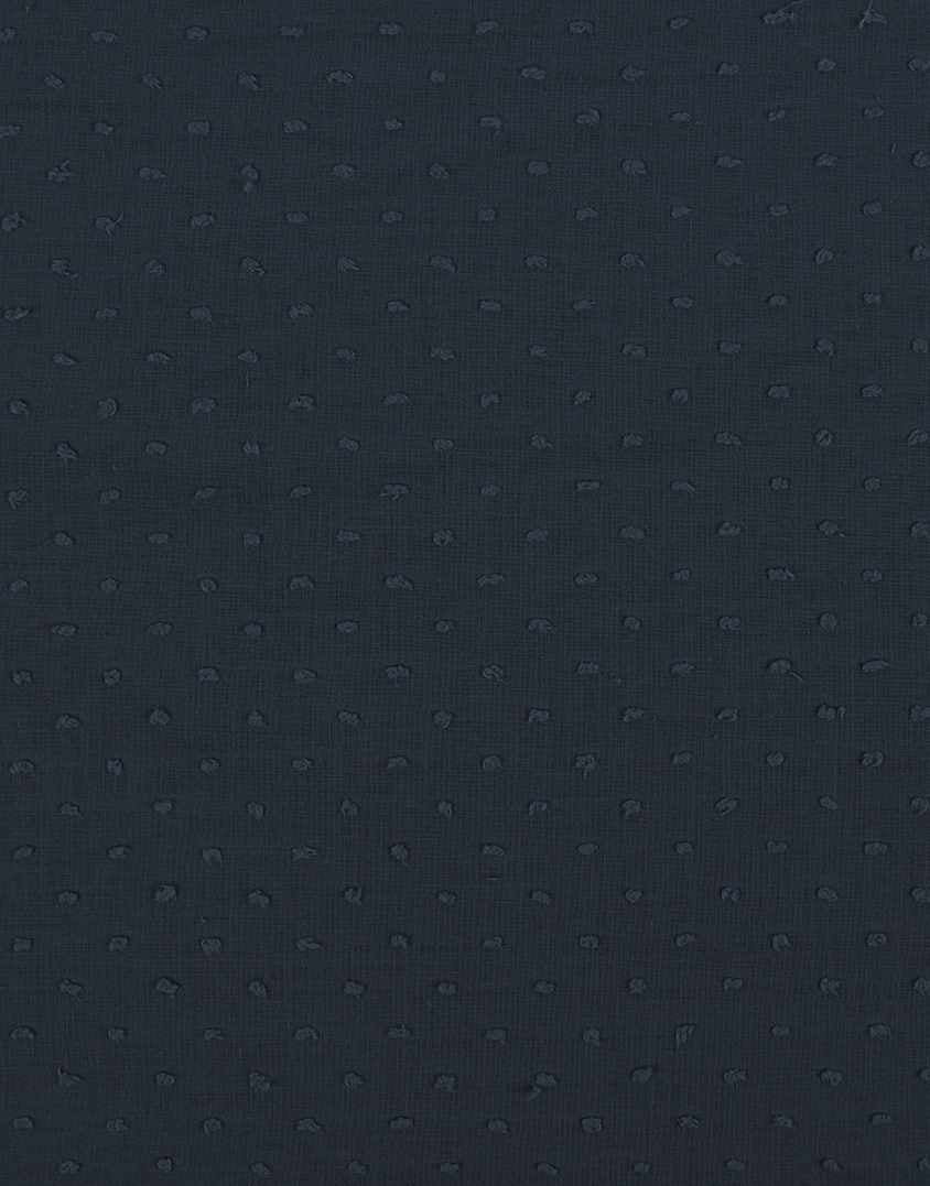 Remnant 70cm - Navy Blue Dobby Cotton, Swiss Knot Fabric