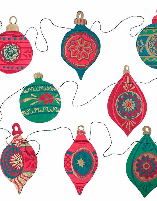 East End Press Christmas Decoration Christmas Bauble Paper Garland, East End Press 13744