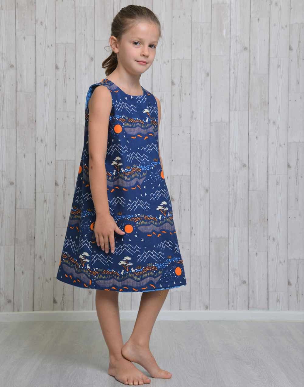 Simple a line dress fashion pattern child