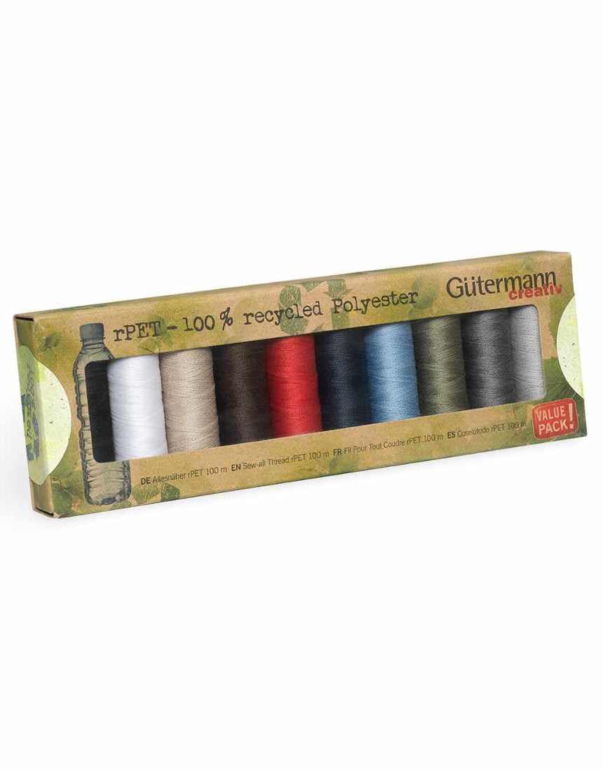 Gutermann Thread Gutermann Sew-All Recycled Thread Set, Utilitarian Colours 4029394648199 4029394648199