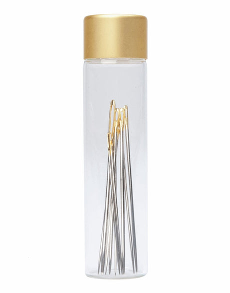 Hemline Gold Needles Household Assorted Sewing Needles in Glass Tube #19, 8, 5, 7, Hemline Gold 9317385314334 9317385314334