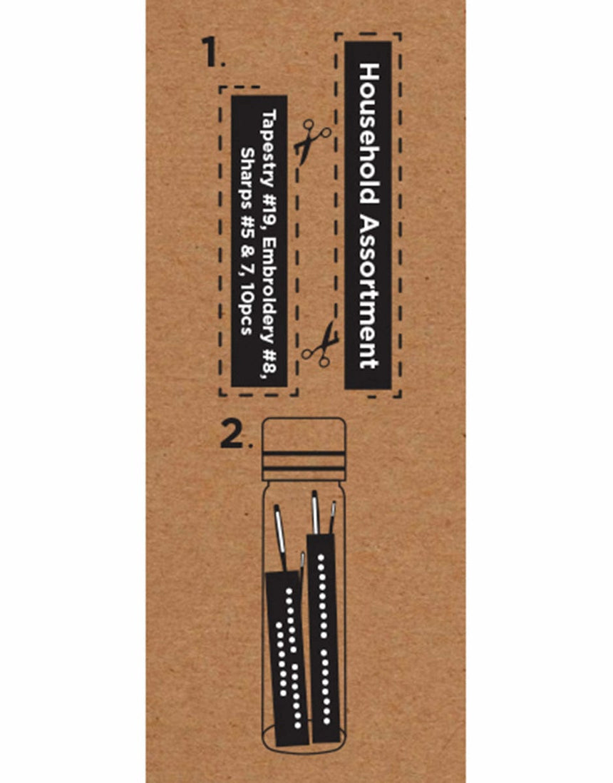 Hemline Gold Needles Household Assorted Sewing Needles in Glass Tube #19, 8, 5, 7, Hemline Gold 9317385314334 9317385314334