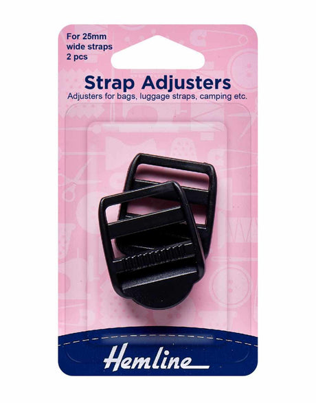 Hemline Fasteners Strap Adjustable Buckle, Black 25mm 9317385116266 9317385116266