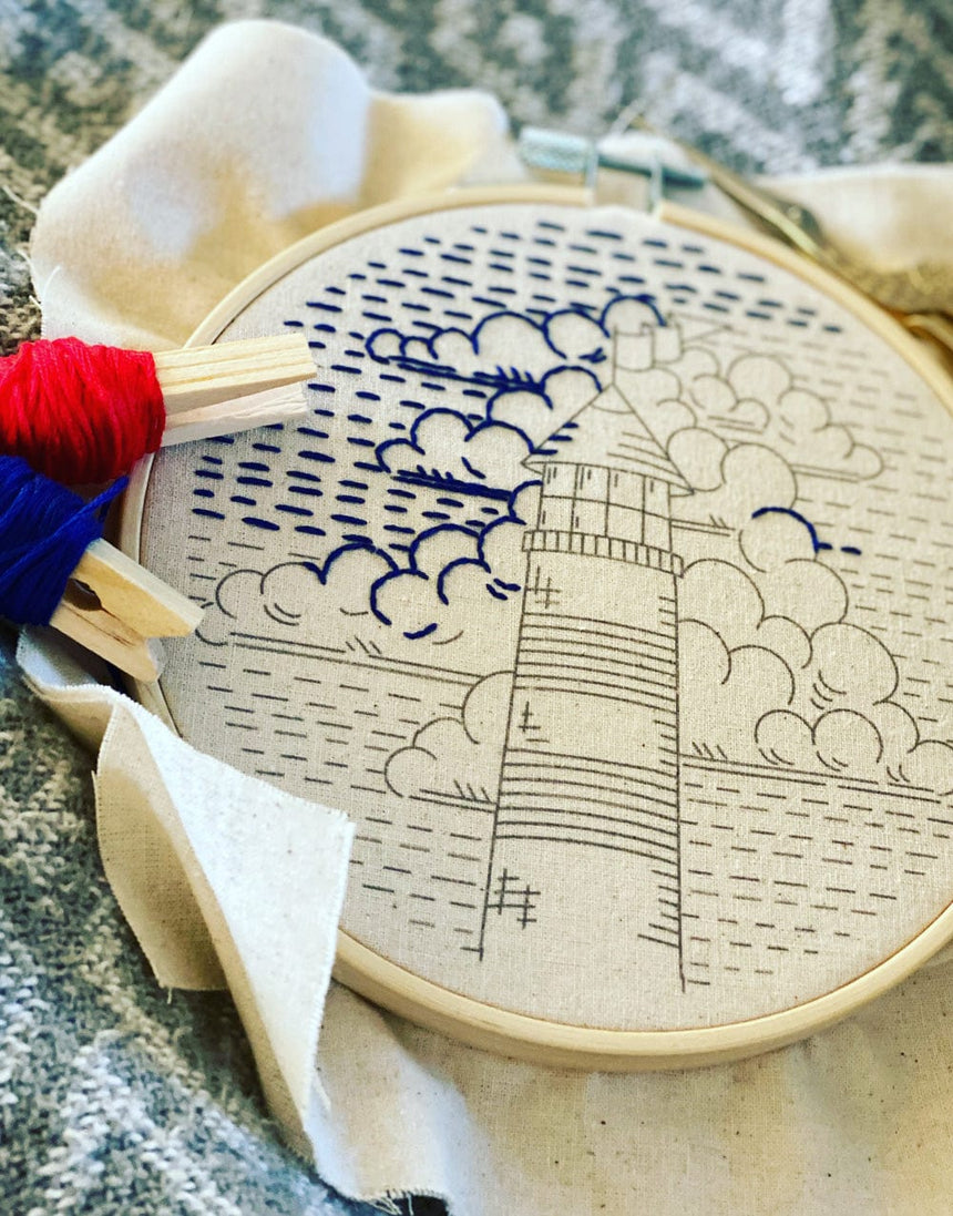 Hook Line & Tinker Embroidery Lighthouse Embroidery Kit, Hook Line & Tinker 11587