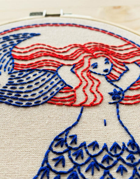 Hook Line & Tinker Embroidery Mermaid Hair Don't Care Embroidery Kit, Hook Line & Tinker 12988