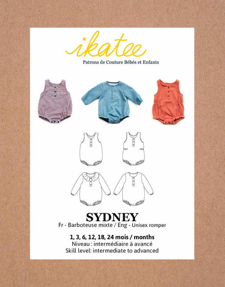 Ikatee Babies Clothing Sydney Baby Romper Sewing Pattern (1m - 24m), Ikatee 3760278991079