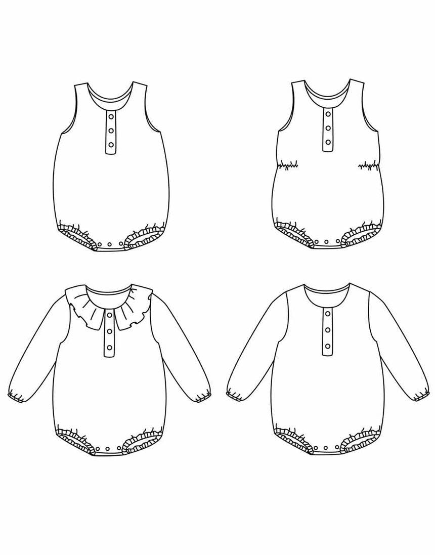 Ikatee Babies Clothing Sydney Baby Romper Sewing Pattern (1m - 24m), Ikatee 3760278991079