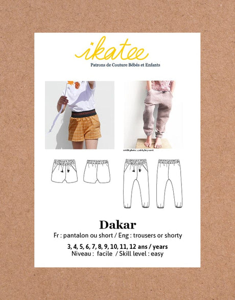 Ikatee Children's Clothing Dakar Trousers & Shorts Sewing Pattern (3y - 12y), Ikatee 3760278990065