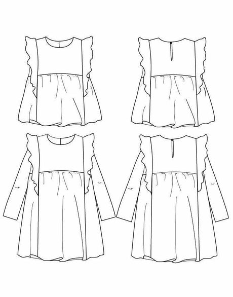 Ikatee Children's Clothing Stella Blouse & Dress Sewing Pattern (3y - 12y), Ikatee 3760278990300