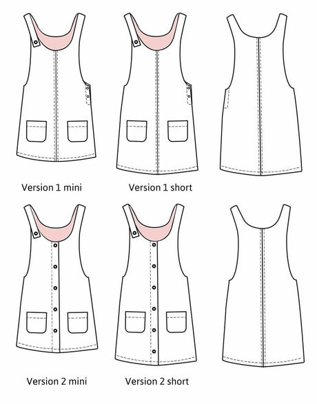 Ikatee Dresses Woman's Toronto Pinafore Dress Sewing Pattern, Ikatee 3760278991284