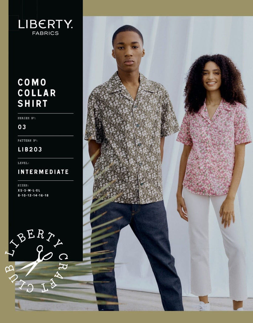 Liberty Fabrics Tops Shirts & Blouses Como Unisex Collar Shirt Sewing Pattern, Liberty Fabrics 12763