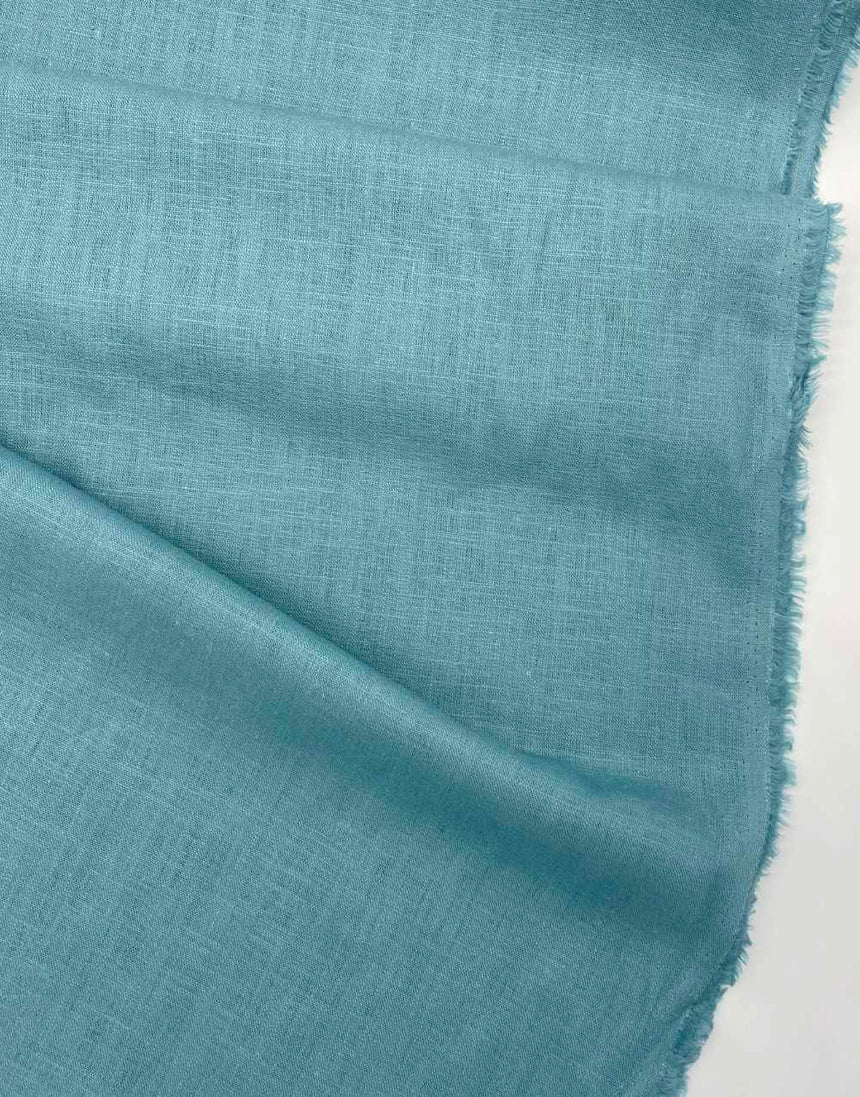 Not Specified Linen Green / Plain Teal Blue Linen Fabric 04414.020-0012